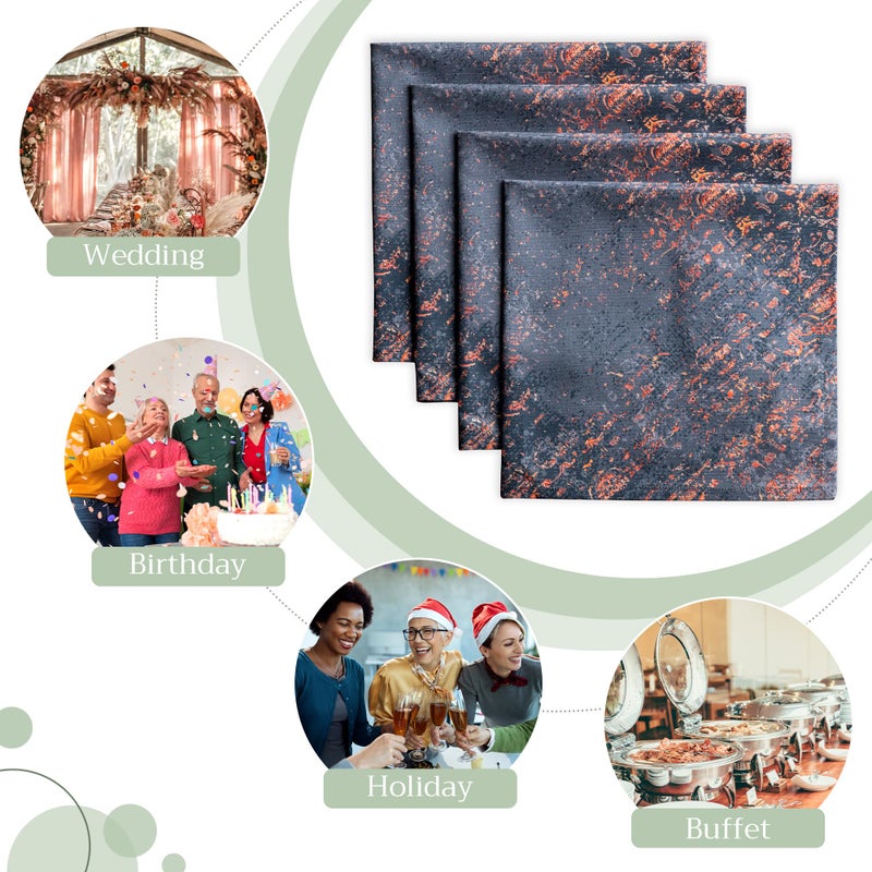 Maison d' Hermine Cloth Napkins Set of 4 100% Cotton for Thanksgiving Christmas Decorations Everyday Reusable Square Fall Napkins Cloth Washable Dinner Party (Imperfection, 20"x20") - Image 5